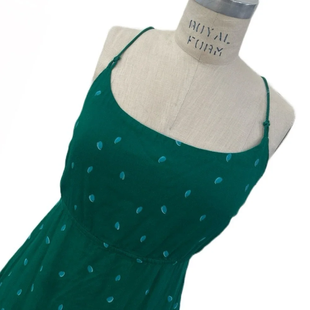 Intimately Free People Green Polka Dot Mini Dress 100% Rayon‎ Women's Size S